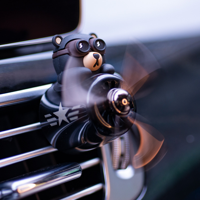 Car Air Freshener Aroma Pilot Rotating Propeller Air Outlet Fragrance Flavor Bear Pilot Car Accessories
