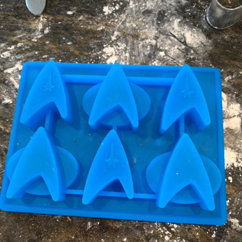 Ice Cream Tools Star Trek Gifts Silicone Freezer Candy Chocolate Molds Cake Form Cube Trays Cool Novelty Mini Starfleet Mold Great for Party 230627
