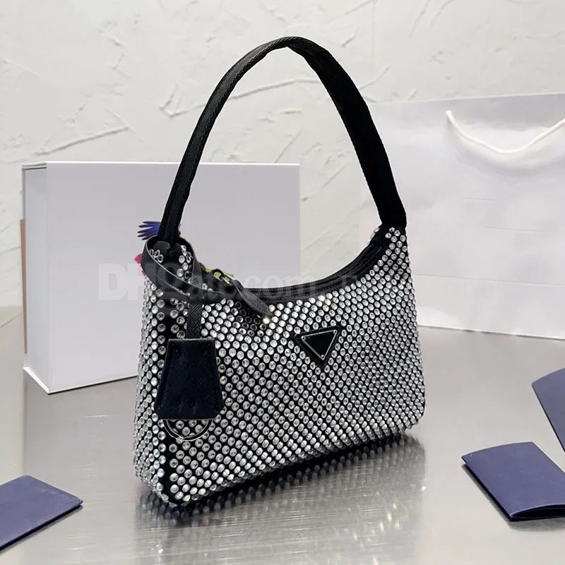 Designer Bag Underarm Shoulder Diamante Shimmer Cross body Bags Shopping Women Handbags Crescent Vintage Bag Waterproof Handbag purse Adjustable straps