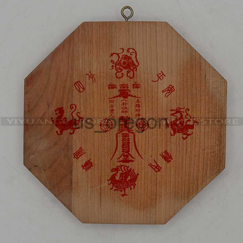 Decorative Objects Figurines Chinese Fengshui Peach Bagua Mirror Wall Hanging The 8 Hexagrams Mirror Auspicious Peach Crafts Home Decoration Accessori