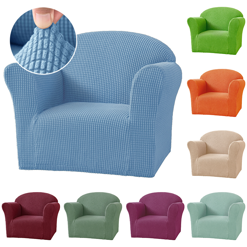 Chair Covers 1 Seat Children Mini Cover Stretch Slipcover Couch Size Armchair Case Soft Solid Color Elastic Sofa 230626