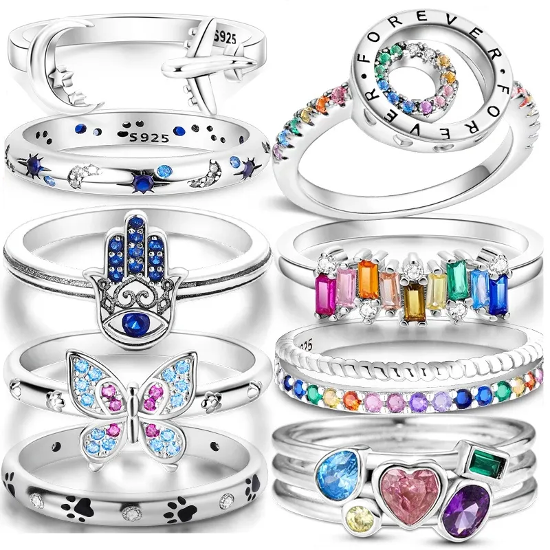 925 Sterling Silver -Stacked Infinite Hearty Women's S925 Snake Ring Women's Jewelery Fashion Accessories Gift Free Delivery 1
