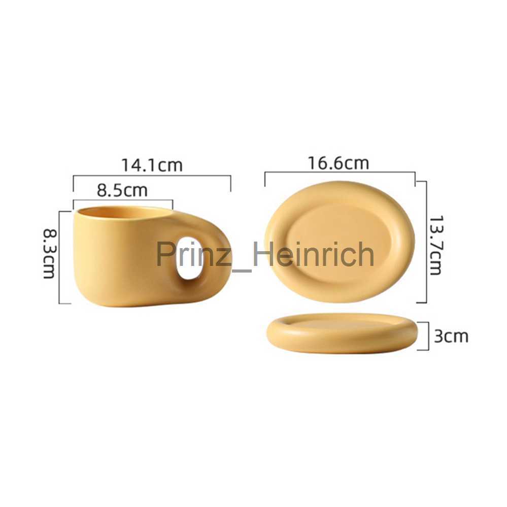 Mugs INS Nordic Fat Handle Creative Ceramic Mug Home Breakfast Tea Milk Drinkware Gift Lovely Couple Cup Caneca Termica Coffee Cups J230627