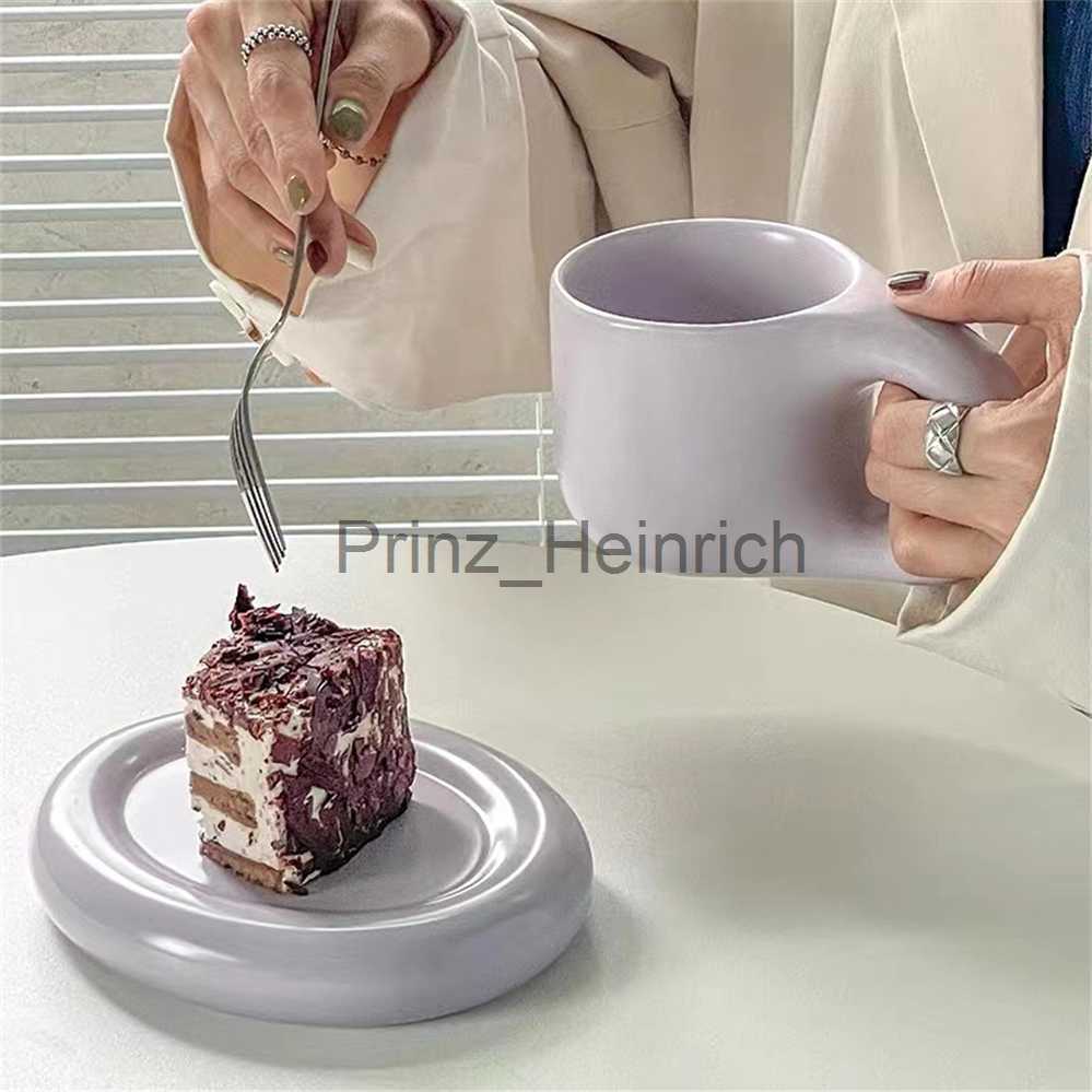 Mugs INS Nordic Fat Handle Creative Ceramic Mug Home Breakfast Tea Milk Drinkware Gift Lovely Couple Cup Caneca Termica Coffee Cups J230627