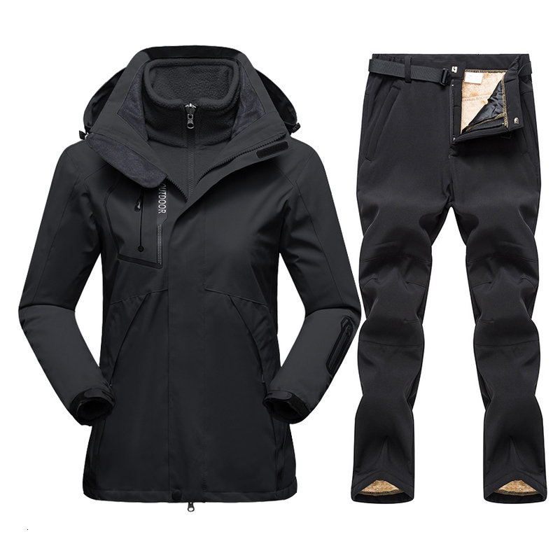 Women Ski Suit Waterproof Fleece Ski Jacket Pants Female Skiing Snowboard Suits Women's Winter Sports Warm Breathable Ski Set