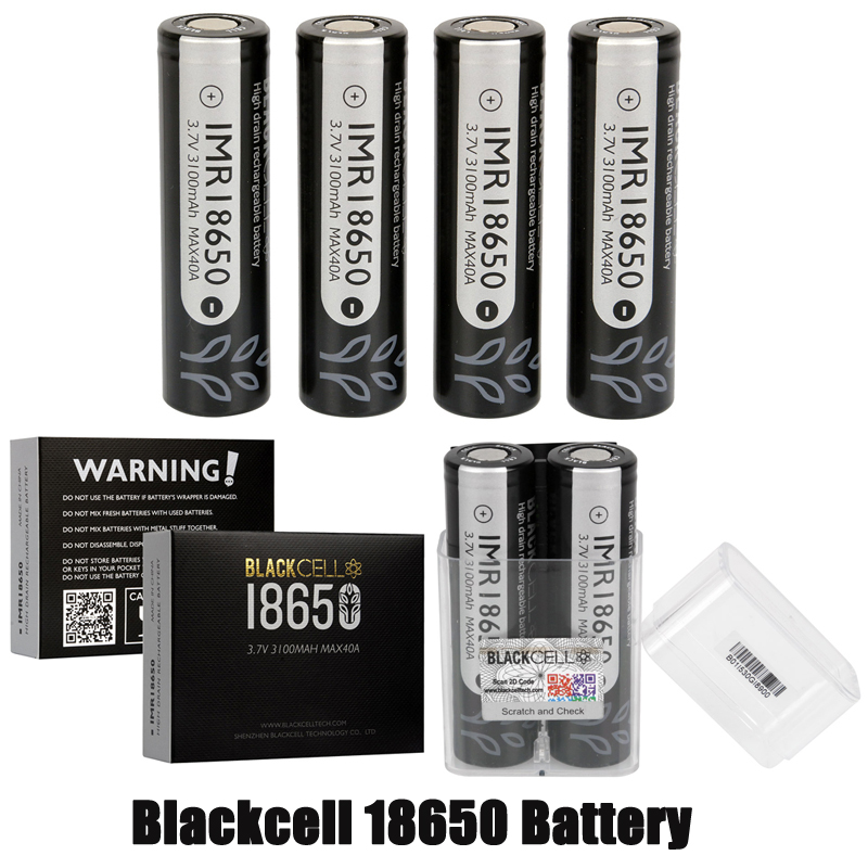 

100% Original BlackCell IMR 18650 Li-ion Battery 3100mAh 40A 3.7V High Drain Rechargeable Vape Box Mod IMR18650 Lithium Batteries