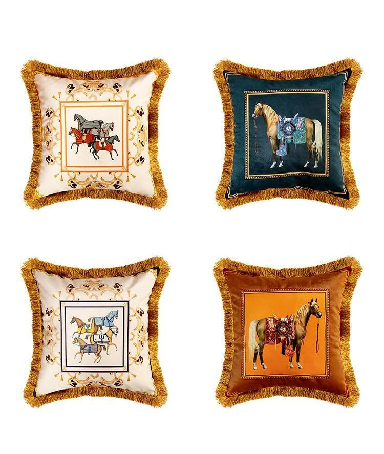 Decorative Pillow Retro Veet Throw Pillows Sofa Tassel Cushion Home Decoration Hugs Office Are Available 230626