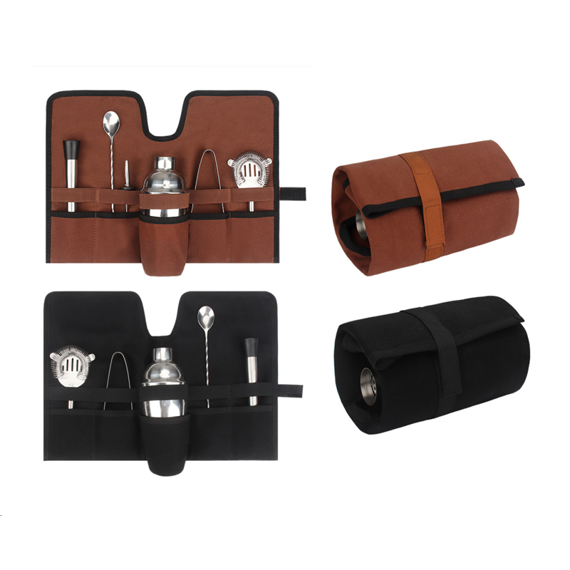 Wine Glasses Bar Tools Storage Bag Professional Bartender Kits Hanging Cocktail Shaker Set Organizer Portable Accessories 230627