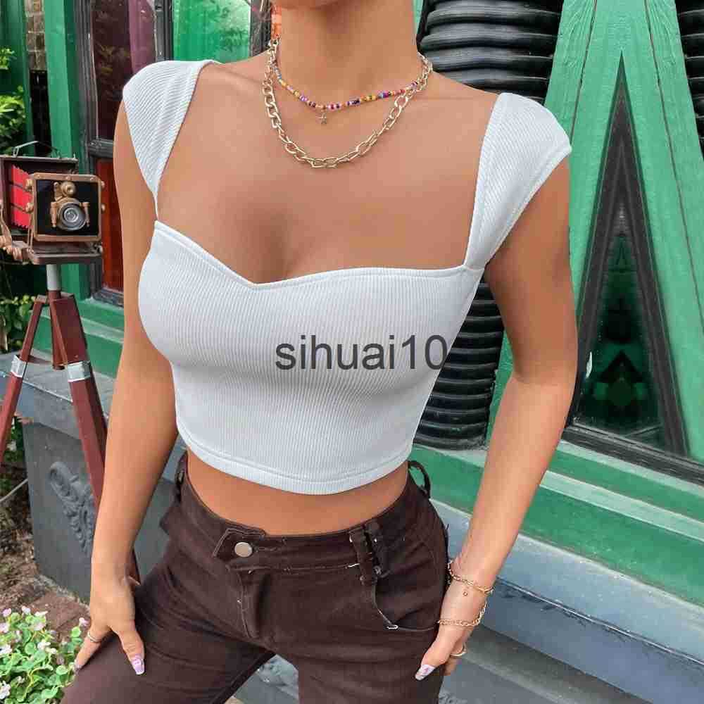 Women's T-Shirt Knit Sweater Top White Women Crop Top Slim Square Neck Sleeveless T-shirt Vest Top Sweetheart Neck Rib Knit Crop Tee J230627, Black
Women's T-Shirt Knit Sweater Top White Women Crop Top Slim Square Neck Sleeveless T-shirt Vest Top Sweetheart Neck Rib Knit Crop Tee J230627, Black