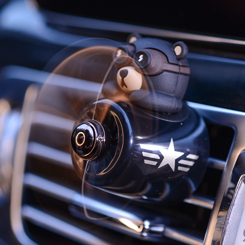 Car Air Freshener Aroma Pilot Rotating Propeller Air Outlet Fragrance Flavor Bear Pilot Car Accessories