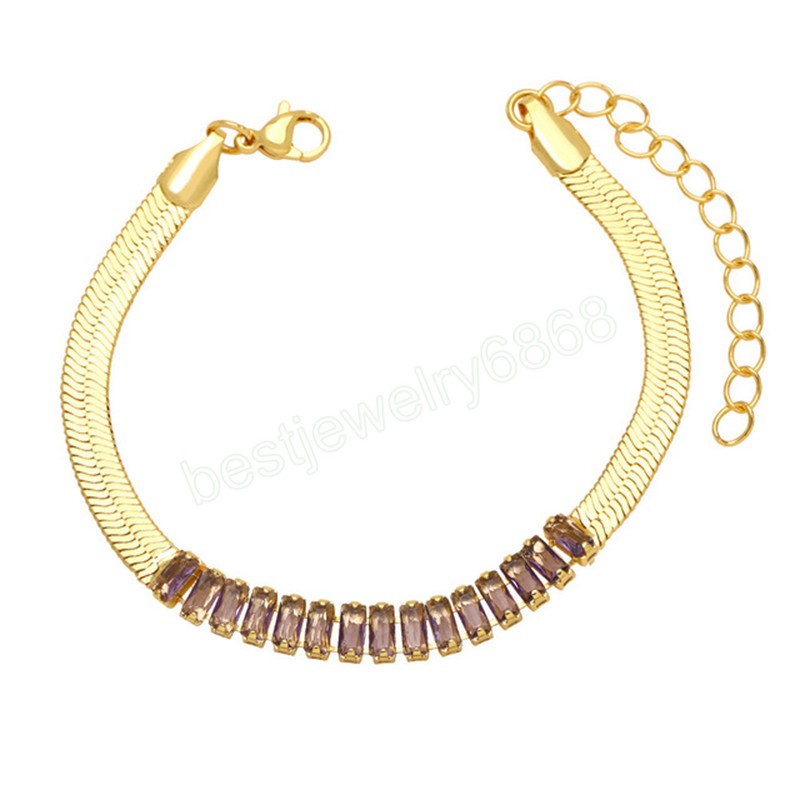 6mm White/Green/Black Zircon Tennis Bracelets For Women Men Gold Color Chain Bracelet New Hip Hop Jewelry Accessories