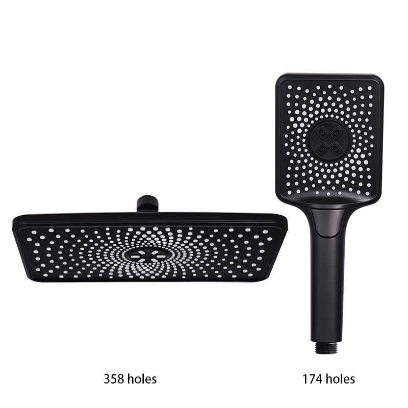 Bathroom Shower Heads Rainfall Square Shower Set Showerhead Large Head Black Rain Waterfall For Bath Bathroom Accessories L260524 - view 3