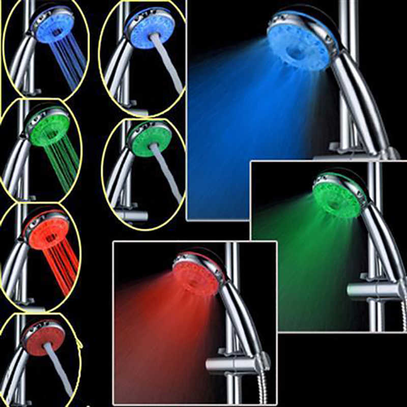 Bathroom Shower Heads Mode Color Led Shower Head Light Sprinkler Adjustable Temperature Sensor Bath Sprinkler Colorful Flash Bathroom Shower Head L260