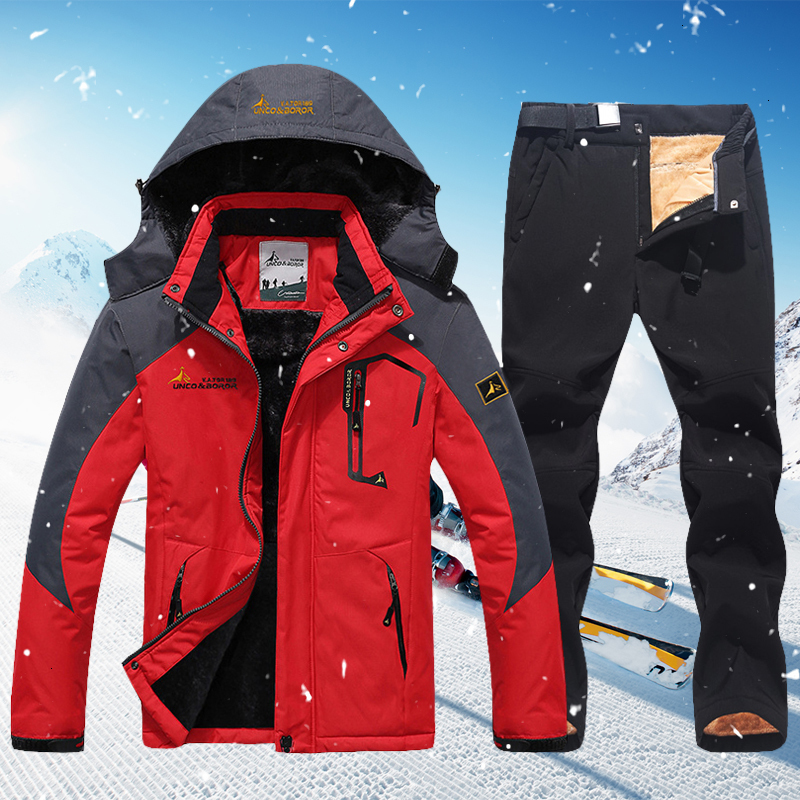 Winter Ski Suit For Men Waterproof Ski Jacket Pants Set Windproof Keep Warm Outdoor Snow Skiing and Snowboarding Jacket Men