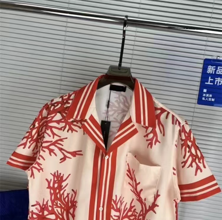 Designer Shirt Mens Button Up print bowling shirt Hawaii Floral Casual Shirts Men Slim Fit Short Sleeve Dress Hawaiian t-shirt M-3XL U17