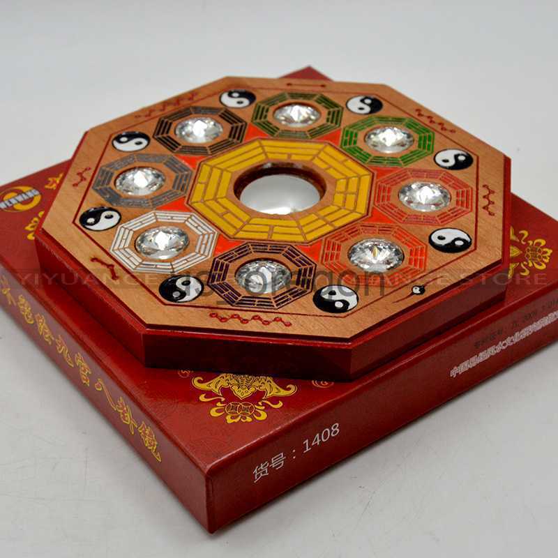 Decorative Objects Figurines Chinese Fengshui Peach Bagua Mirror Wall Hanging The 8 Hexagrams Mirror Auspicious Peach Crafts Home Decoration Accessori