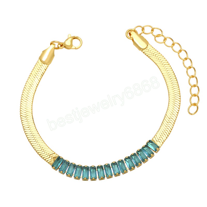 6mm White/Green/Black Zircon Tennis Bracelets For Women Men Gold Color Chain Bracelet New Hip Hop Jewelry Accessories