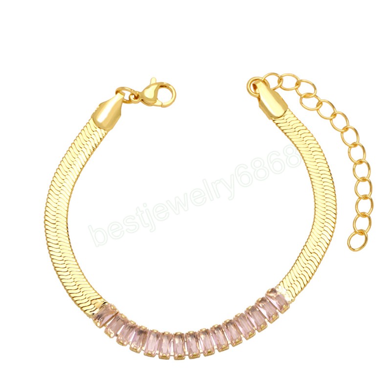 6mm White/Green/Black Zircon Tennis Bracelets For Women Men Gold Color Chain Bracelet New Hip Hop Jewelry Accessories