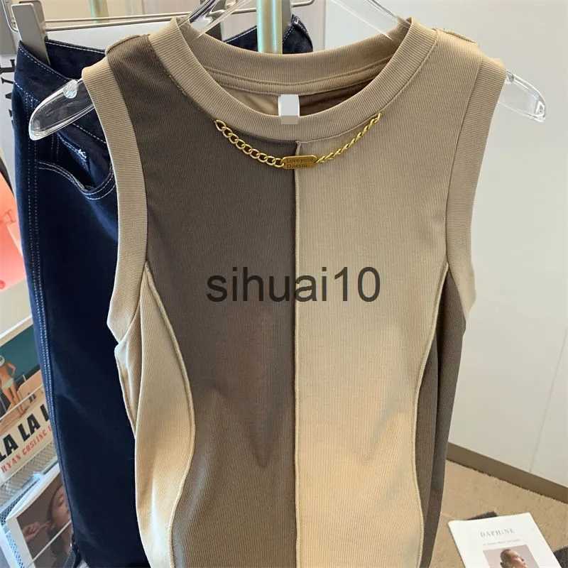 Women's T-Shirt Chic Chain Tank Top Patchwork Design Sleeveless Camisole Y2K Vintage Fashion Loose Summer Women's Aesthetic Clothing J230627, Auburn
Women's T-Shirt Chic Chain Tank Top Patchwork Design Sleeveless Camisole Y2K Vintage Fashion Loose Summer Women's Aesthetic Clothing J230627, Auburn