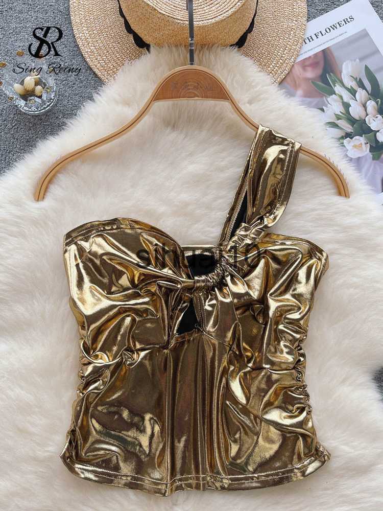 Women's T-Shirt SINGREINY Off the Shoulder Shiny Sexy Tank Tops Women Strapless Hollow Out Beach Camis Korean PU Party Y2K Backless Camisole J230627, Gold
Women's T-Shirt SINGREINY Off the Shoulder Shiny Sexy Tank Tops Women Strapless Hollow Out Beach Camis Korean PU Party Y2K Backless Camisole J230627, Gold