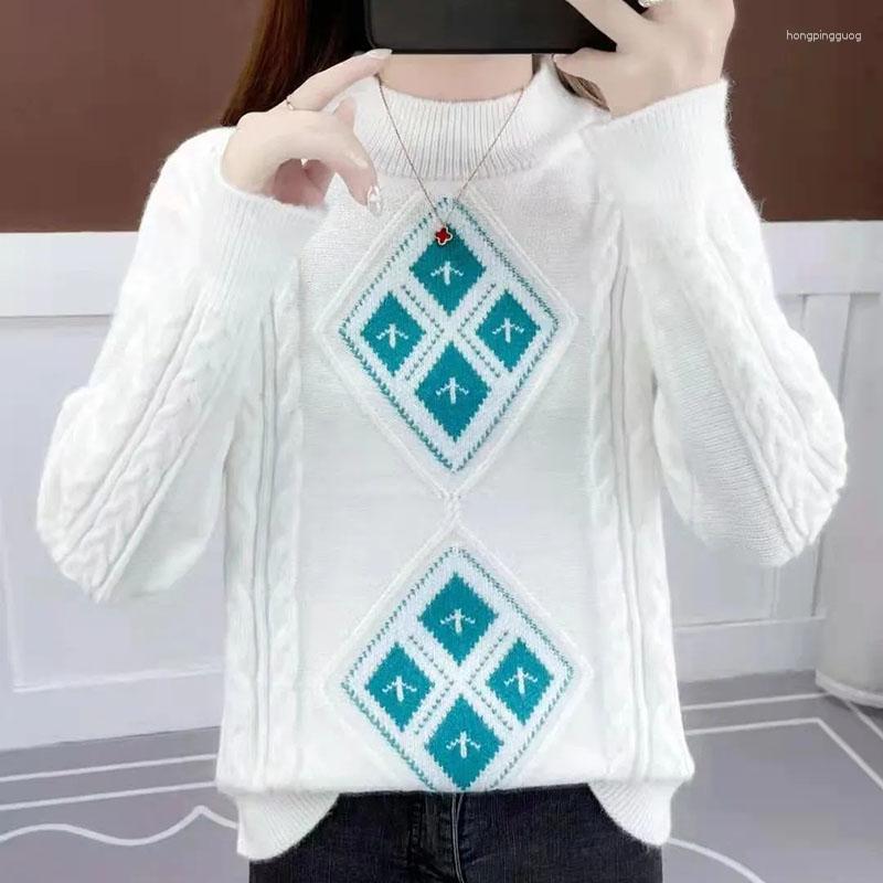 Women' Sweaters Femme Half Turtleneck Knitted Sweater Women Clothing 2023 Autumn Winter Long Sleeve Pattern Pullovers Female Warm Jumpers, White
Women' Sweaters Femme Half Turtleneck Knitted Sweater Women Clothing 2023 Autumn Winter Long Sleeve Pattern Pullovers Female Warm Jumpers, White