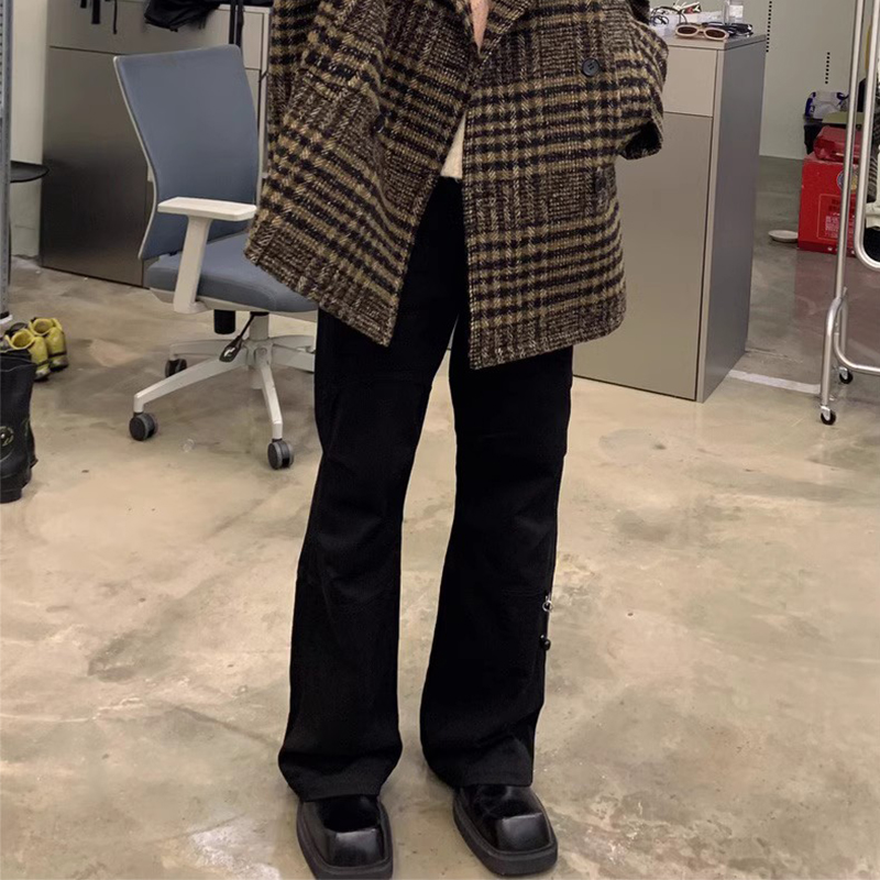 Original Raf archive Simons Black pants Men Flared Pants for Men Oversized Pants Trend Fashion Pants Men Hiphop Streetwear Cherry Decorative Pants