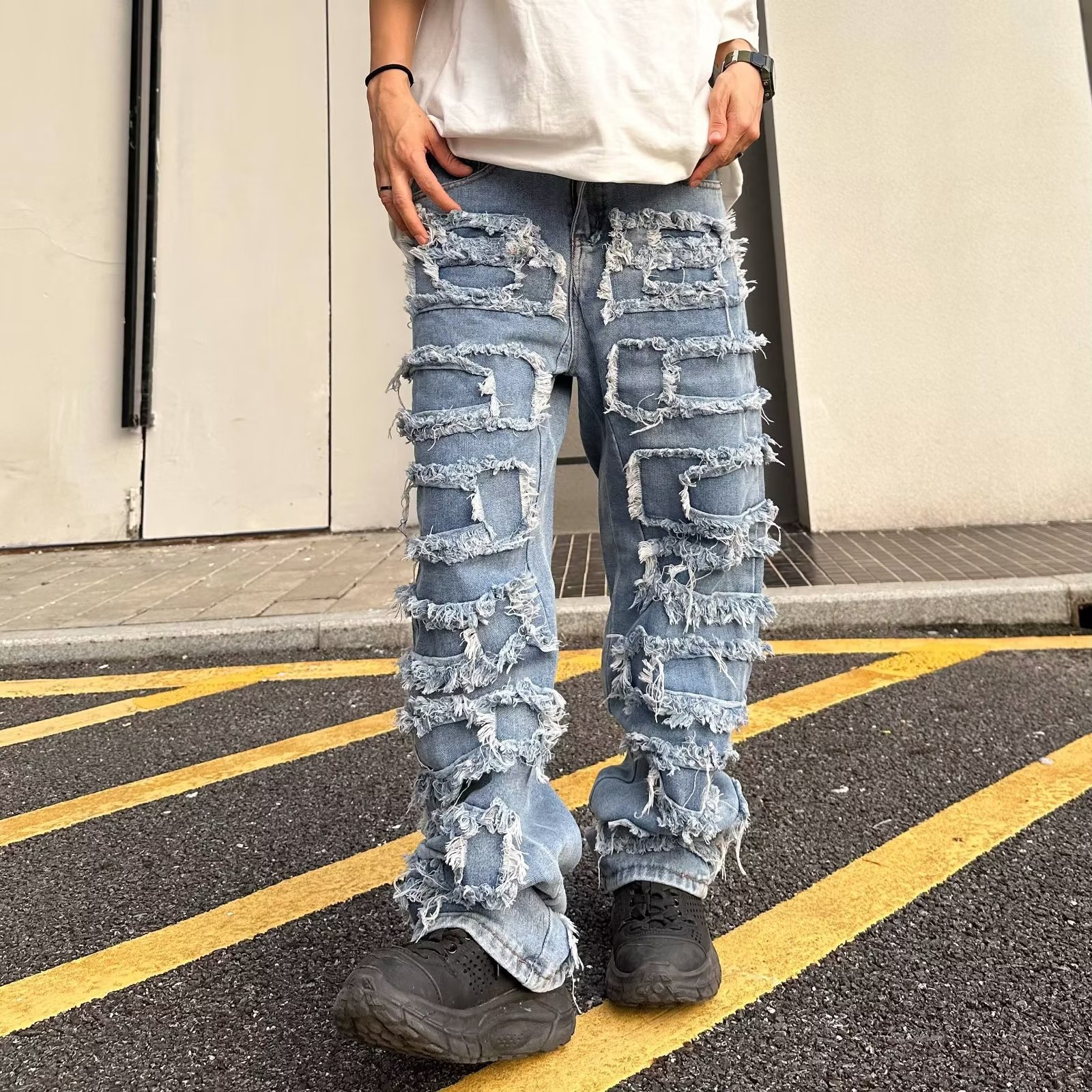 Men's Jeans Wool Personality Design High Street Style Casual 2023 Solid Color Fashionable Vintage Trousers, Blue
Men's Jeans Wool Personality Design High Street Style Casual 2023 Solid Color Fashionable Vintage Trousers, Blue
