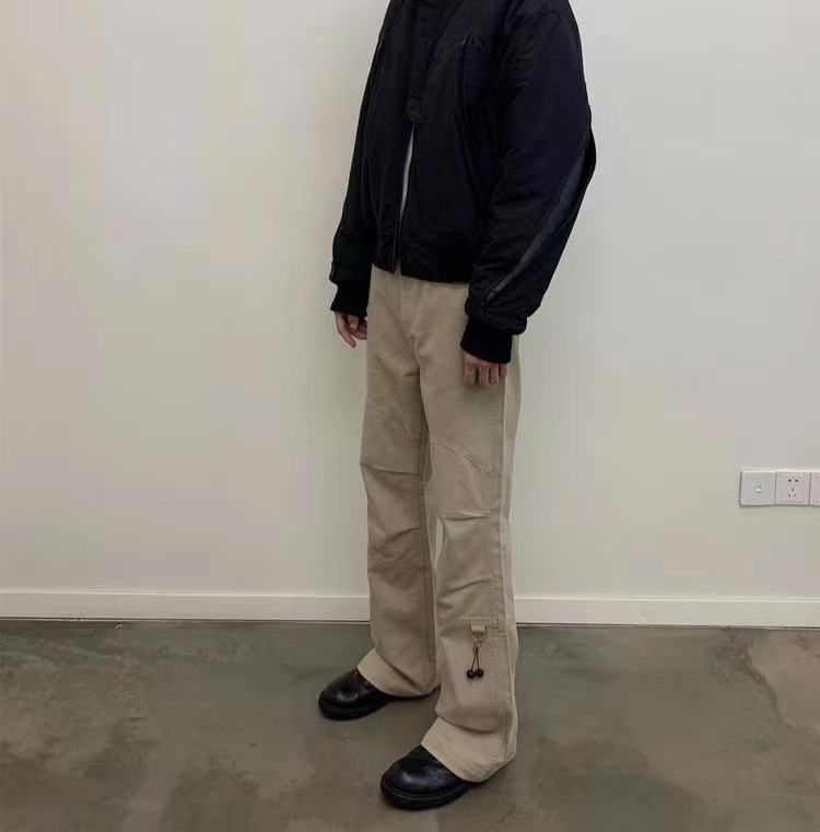 Original Raf archive Simons Black pants Men Flared Pants for Men Oversized Pants Trend Fashion Pants Men Hiphop Streetwear Cherry Decorative Pants