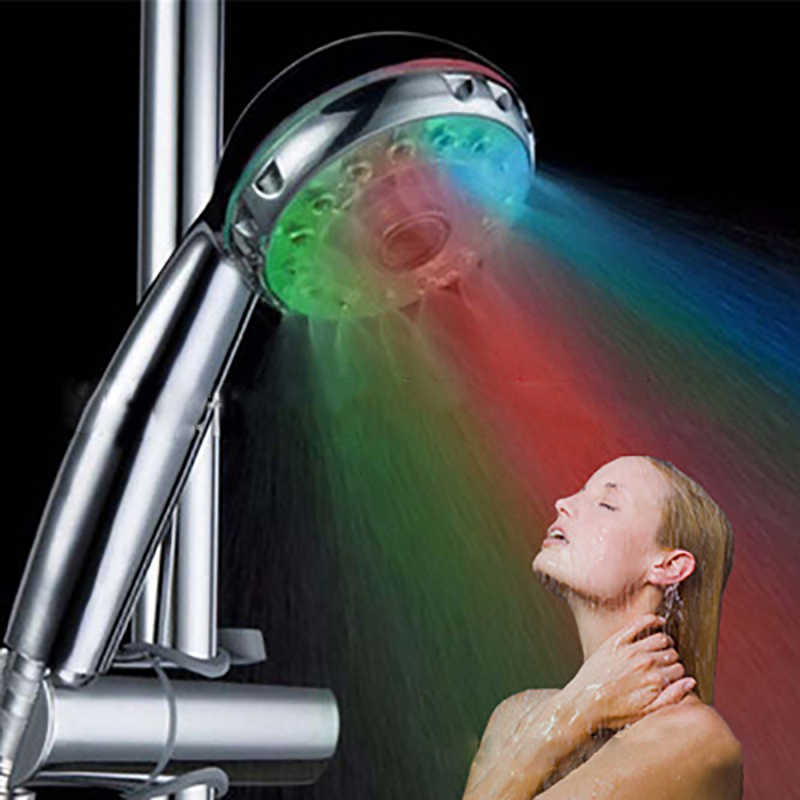 Bathroom Shower Heads Mode Color Led Shower Head Light Sprinkler Adjustable Temperature Sensor Bath Sprinkler Colorful Flash Bathroom Shower Head L260