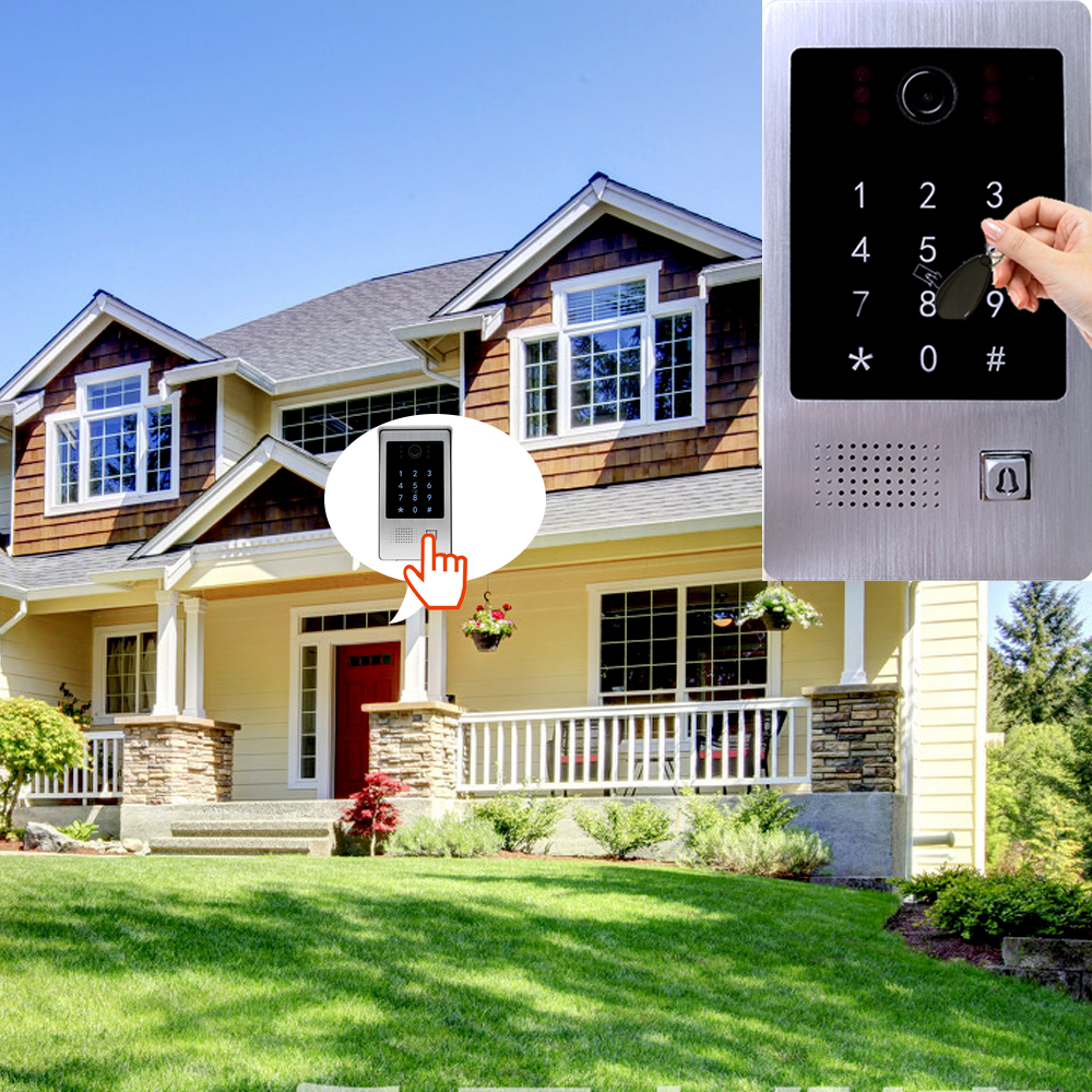 Smart Home 10 inch 1080P WiFi Monitor Keypad/RFID Card Smartphone APP Unlock Night Vision Home Access Control Video Intercom System