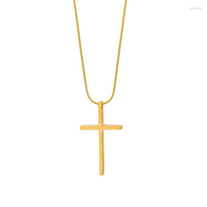 Chains Simple Fashion Cross Necklace Stainless Steel Gold Color Sweater Pendent Necklaces For Women Men Casual Jewelry
Chains Simple Fashion Cross Necklace Stainless Steel Gold Color Sweater Pendent Necklaces For Women Men Casual Jewelry