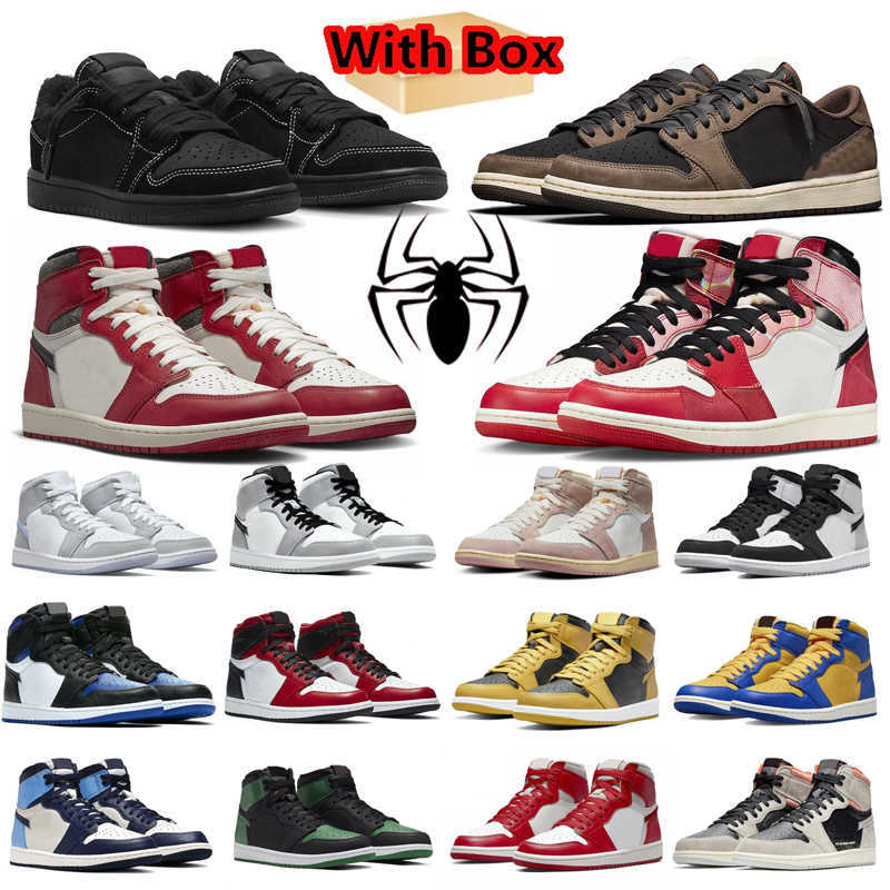 New With Box Basketball Retro Shoes 1 Jumpman 1s Breathable the Spider-Verse Black Phantom University Blue Chicago Washed Pink Men Women Sports Trainers gyrm red Kids, 32
New With Box Basketball Retro Shoes 1 Jumpman 1s Breathable the Spider-Verse Black Phantom University Blue Chicago Washed Pink Men Women Sports Trainers gyrm red Kids, 32