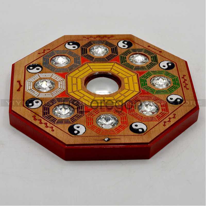 Decorative Objects Figurines Chinese Fengshui Peach Bagua Mirror Wall Hanging The 8 Hexagrams Mirror Auspicious Peach Crafts Home Decoration Accessori