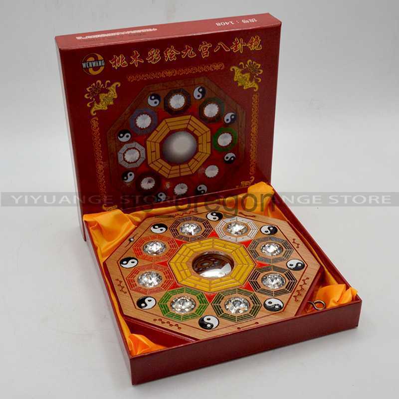 Decorative Objects Figurines Chinese Fengshui Peach Bagua Mirror Wall Hanging The 8 Hexagrams Mirror Auspicious Peach Crafts Home Decoration Accessori