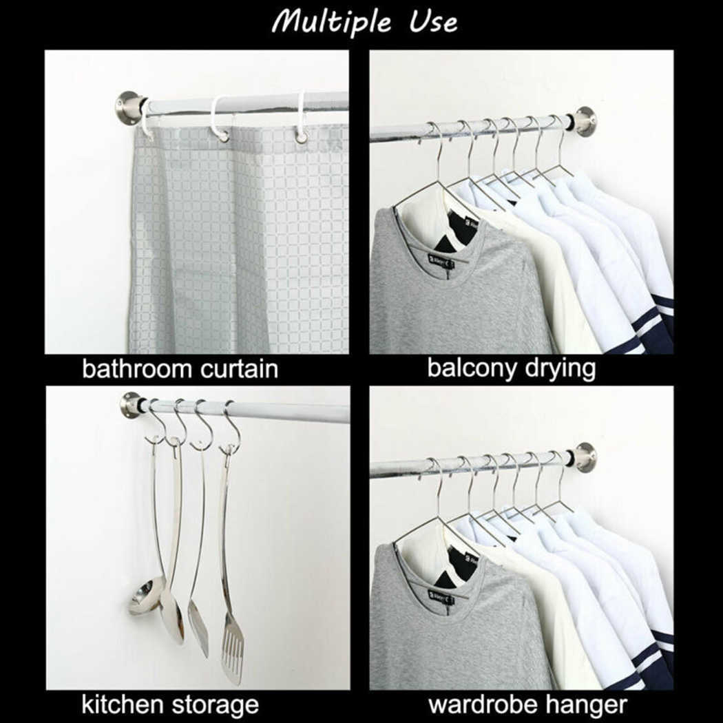 2Pcs Cabinet Clothes Closet Rod Bracket Wardrobe Clothes Tube Pole End Support Flange Socket Furniture Hardware Stand