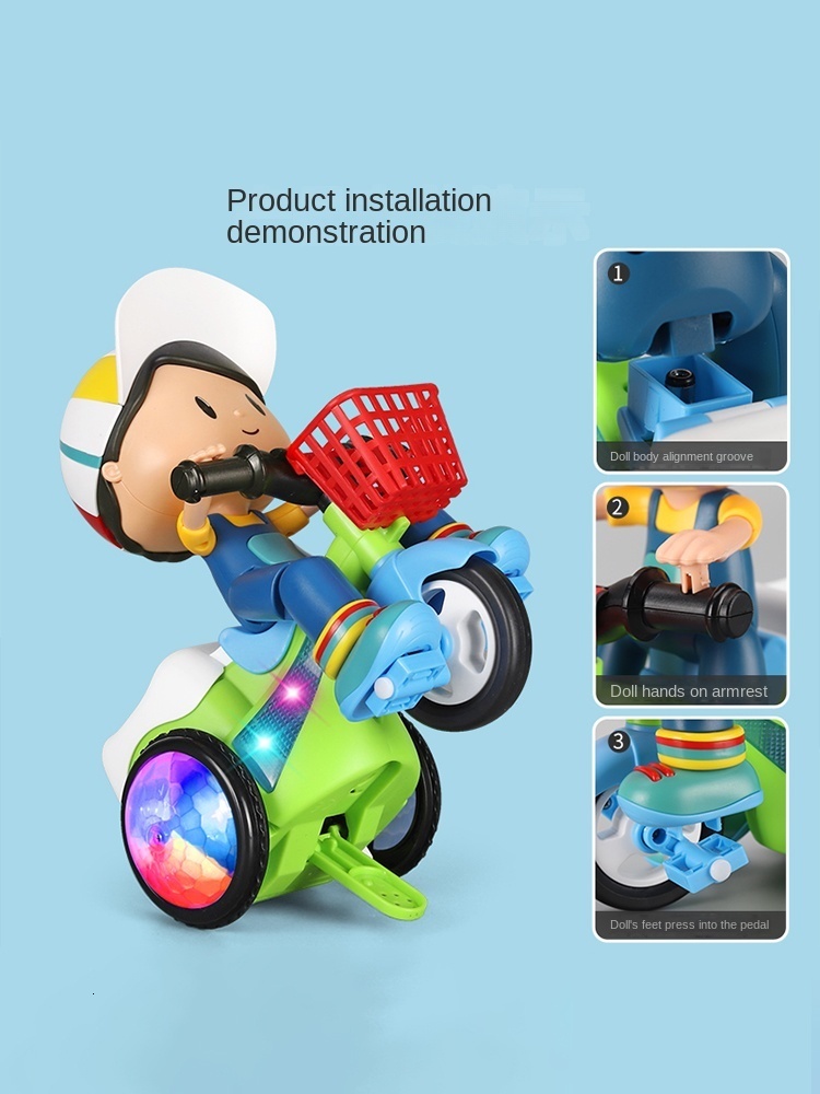 Funny Toys Stunt Tricycle 01 12 Years Old Sound Moving Children Baby Boys and Girls Electric Dancing 230626