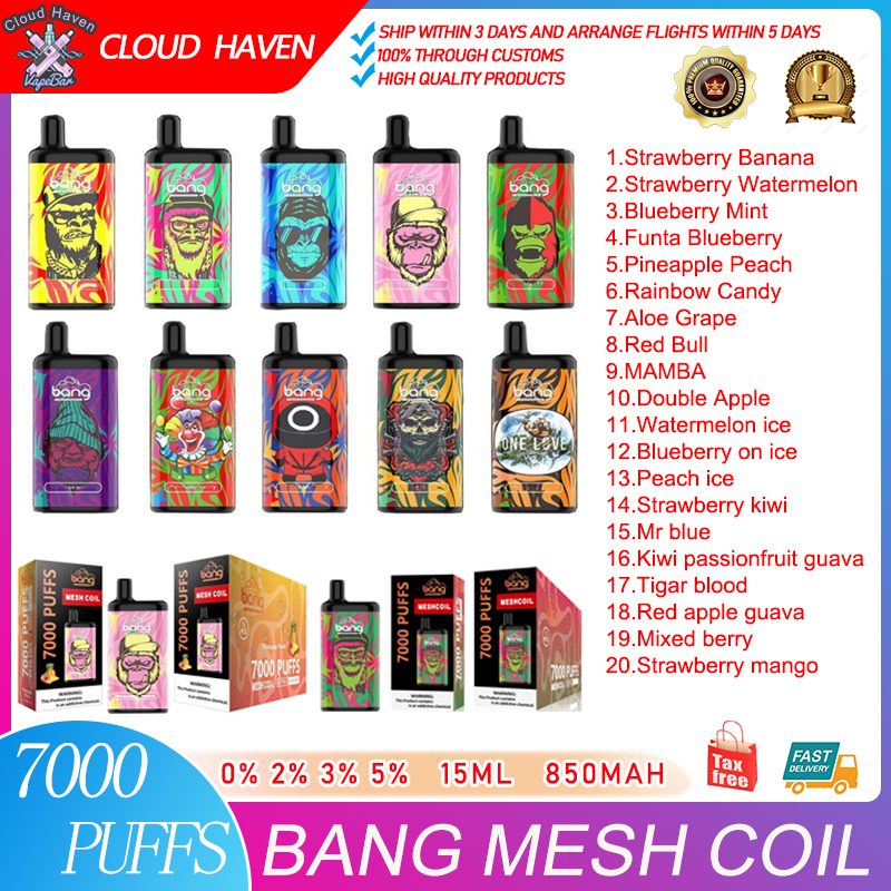 Original Bang Mesh Coil 7000 Puffs Disposable Vape Bang Vapes Vape Puffs 7000 0% 2% 3% 5% Pod E Cigarette Devices Rechargeable Battery 850mAh & bang 7k puff
Original Bang Mesh Coil 7000 Puffs Disposable Vape Bang Vapes Vape Puffs 7000 0% 2% 3% 5% Pod E Cigarette Devices Rechargeable Battery 850mAh & bang 7k puff
