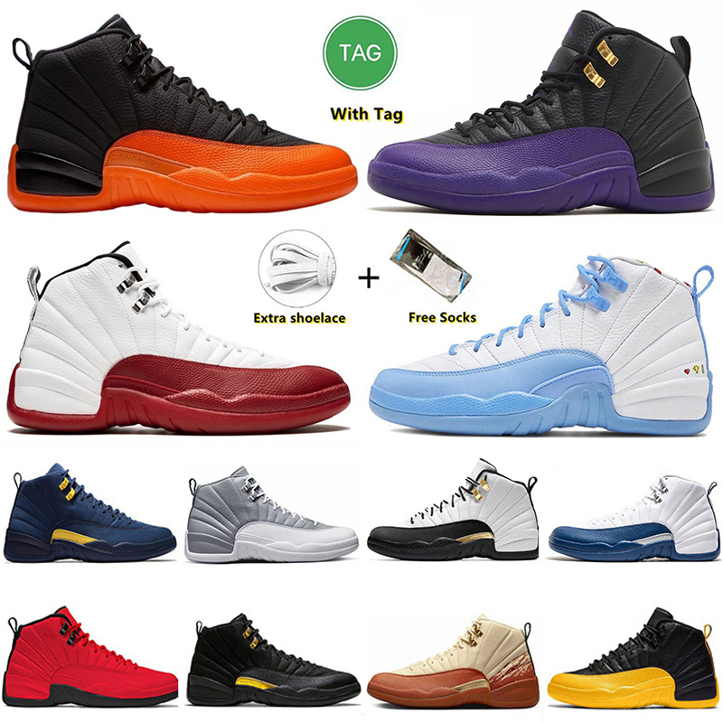 Jumpman 12 12s Basketball Shoes Brilliant Orange Cherry Field Purple Michigan Vlack Taxi Stealth Eastside Golf x Muslin University Blue Sneakers for Men and Women, Item#4
Jumpman 12 12s Basketball Shoes Brilliant Orange Cherry Field Purple Michigan Vlack Taxi Stealth Eastside Golf x Muslin University Blue Sneakers for Men and Women, Item#4
