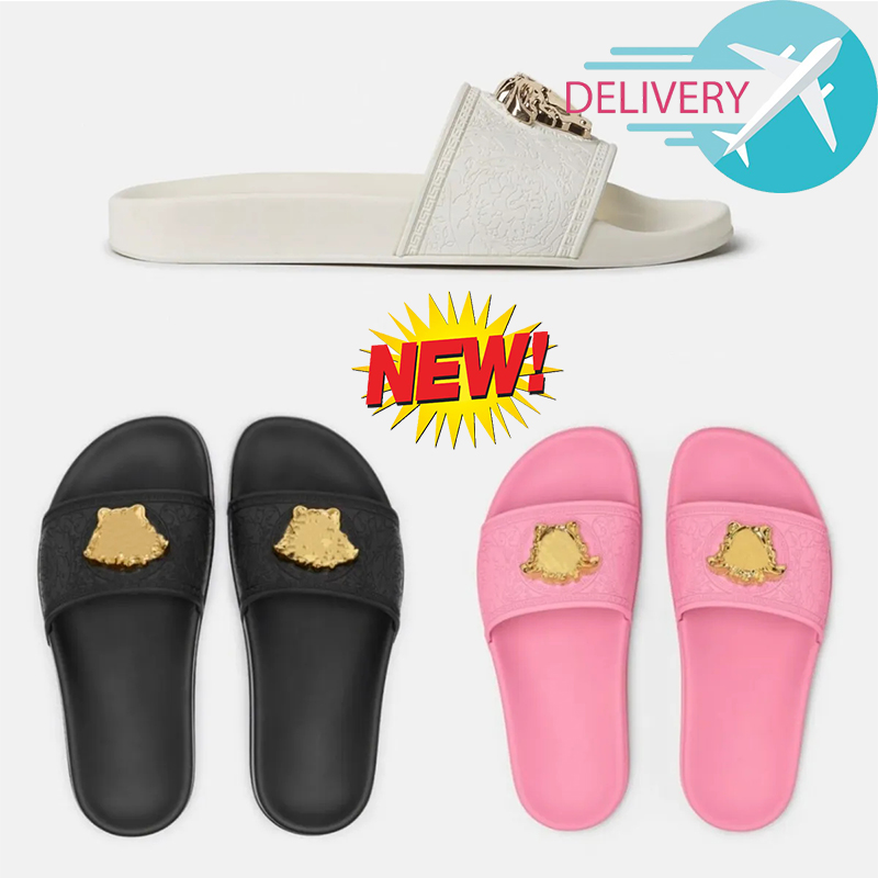 With Box Designer Men Rubber Pool Slide Coral Pink Women Medusa Head Plaque Slip On Slides Summer Open Toe Slipper Luxury La Medusa Sandal Slide Beach Outdoor Shoes, Color #2
With Box Designer Men Rubber Pool Slide Coral Pink Women Medusa Head Plaque Slip On Slides Summer Open Toe Slipper Luxury La Medusa Sandal Slide Beach Outdoor Shoes, Color #2