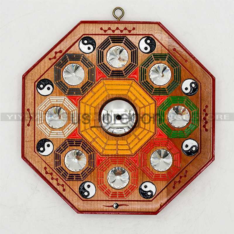 Decorative Objects Figurines Chinese Fengshui Peach Bagua Mirror Wall Hanging The 8 Hexagrams Mirror Auspicious Peach Crafts Home Decoration Accessori