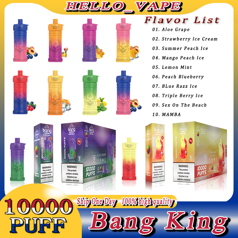 Bang King Max 10000 E Cigarette Device 20ml Vape Pen E Cigarettes 0%2%3%5% Rechargeable 650mah Battery Airflow Adjustable RGB Light Mesh Coil
Bang King Max 10000 E Cigarette Device 20ml Vape Pen E Cigarettes 0%2%3%5% Rechargeable 650mah Battery Airflow Adjustable RGB Light Mesh Coil