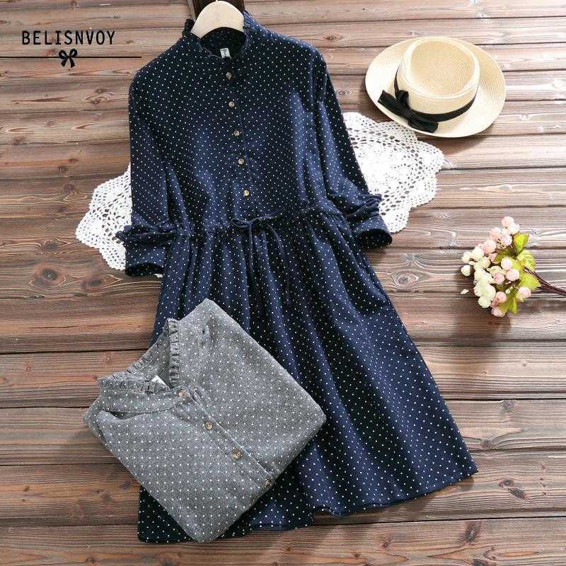 Mori Girl Spring Autumn Women Dresses Stand Collar Elbise Long Sleeve Vintage Dress Polka Dot Printed Femininos Vestidos 210611, Photo color
Mori Girl Spring Autumn Women Dresses Stand Collar Elbise Long Sleeve Vintage Dress Polka Dot Printed Femininos Vestidos 210611, Photo color