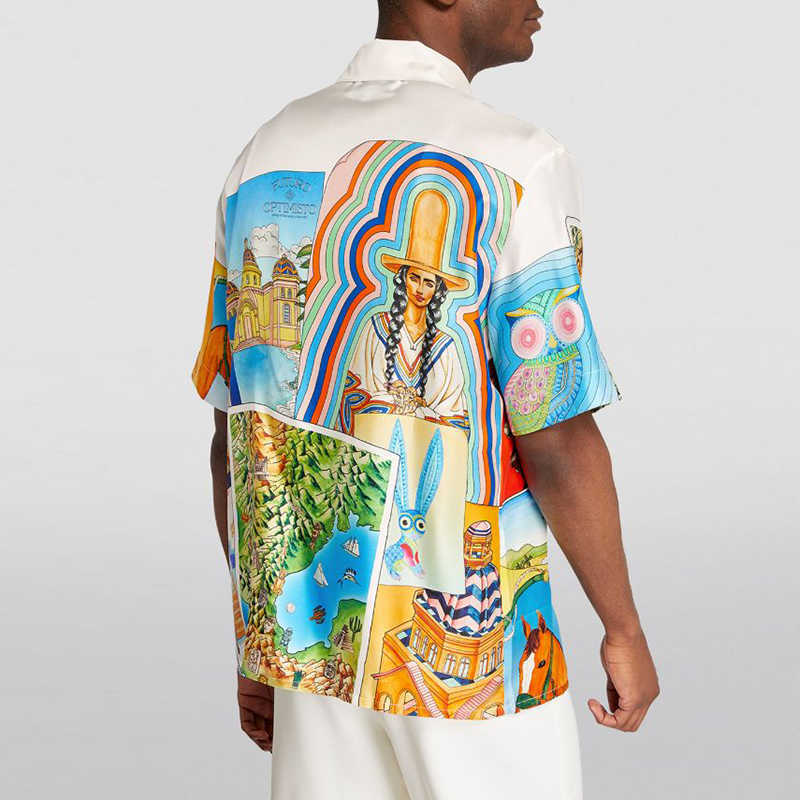 Casablanca Designer Shirt Landscape Men and Women Short Sleeve Silk Shirts Casablanc Polos, Multi
Casablanca Designer Shirt Landscape Men and Women Short Sleeve Silk Shirts Casablanc Polos, Multi