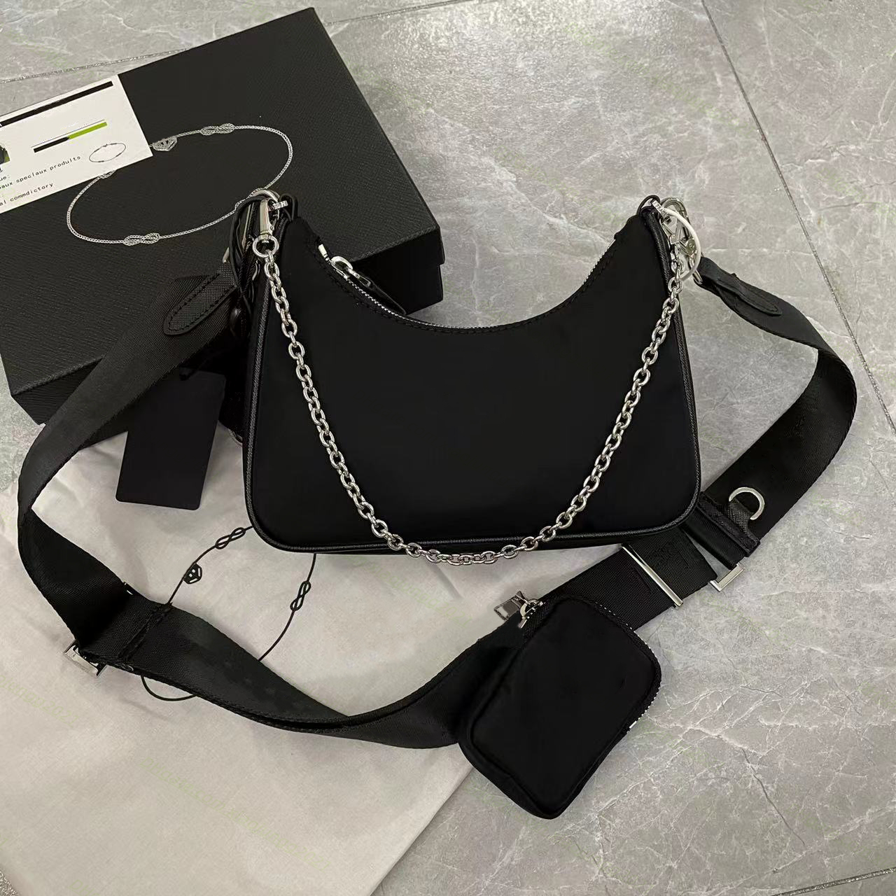 Man womens Luxurys Designers Nylon 3pcs Shoulder Bags High quality 2005 Hobo Handbags hip-hop Cross body purses fashion chain underarm bag Totes clutch bags, 1- pink
Man womens Luxurys Designers Nylon 3pcs Shoulder Bags High quality 2005 Hobo Handbags hip-hop Cross body purses fashion chain underarm bag Totes clutch bags, 1- pink