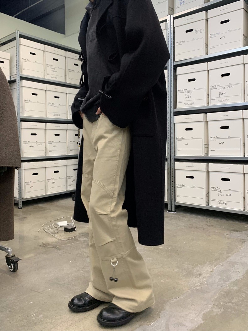 Original Raf archive Simons Black pants Men Flared Pants for Men Oversized Pants Trend Fashion Pants Men Hiphop Streetwear Cherry Decorative Pants