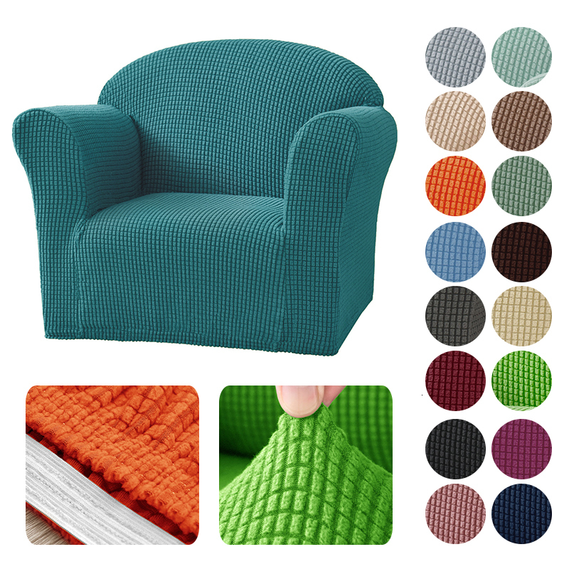Chair Covers 1 Seat Children Mini Cover Stretch Slipcover Couch Size Armchair Case Soft Solid Color Elastic Sofa 230626