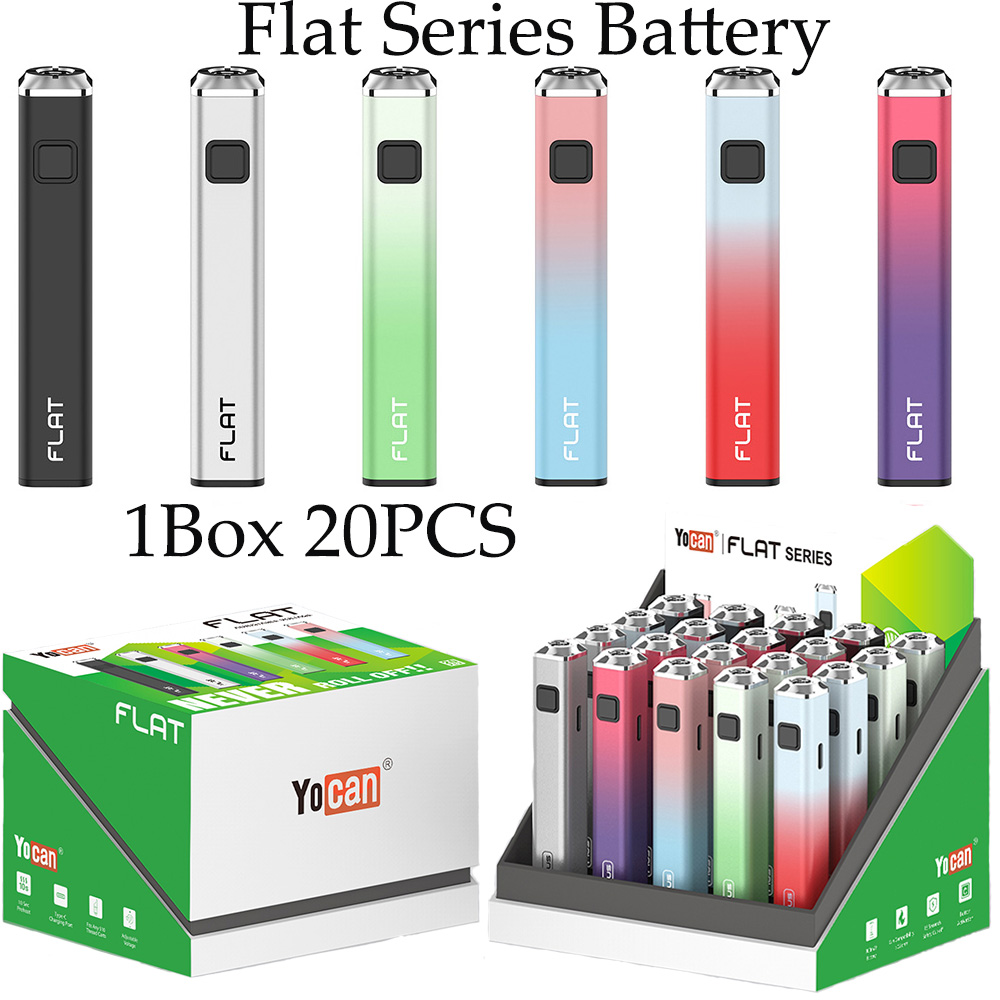 Original Yocan Flat Plus Slim Mini Battery Preheat 350 mah 400mah 650mah 900 mah Vape Batteries Fit 510 Thread Atomizers Carts Variable Voltage E Cigs Disposable Pen
Original Yocan Flat Plus Slim Mini Battery Preheat 350 mah 400mah 650mah 900 mah Vape Batteries Fit 510 Thread Atomizers Carts Variable Voltage E Cigs Disposable Pen