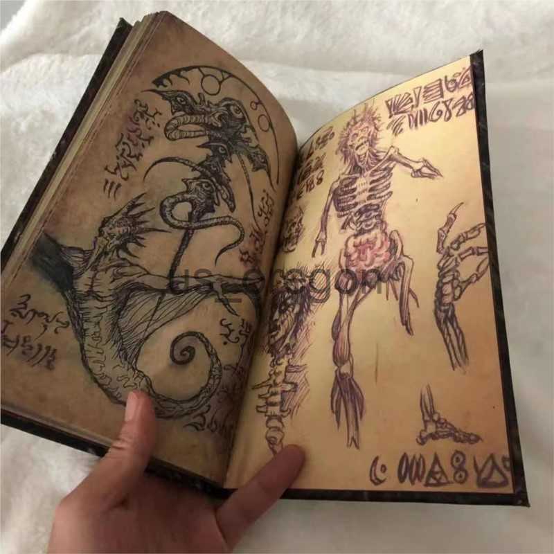 Decorative Objects Figurines New Necronomicon Dark Magic Book Altar Ceremony Prop Demon Evil Dead Summon Book Living Room Decoration Desktop Home Acce