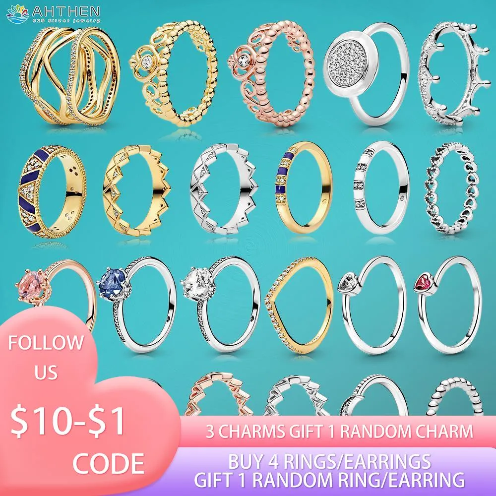 925 Silver Women Fit Pandora Rings Original Heart Crown Fashion Ring Sparkling Geometric Princess Tiara Crown Swirling Line
925 Silver Women Fit Pandora Rings Original Heart Crown Fashion Ring Sparkling Geometric Princess Tiara Crown Swirling Line