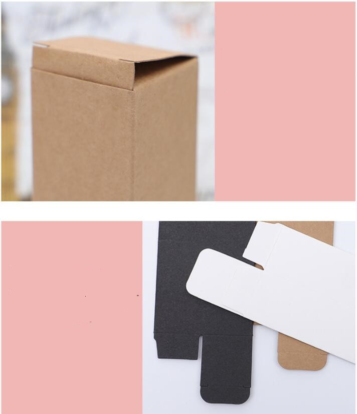 100pcs White Black Kraft Paper Tube Cardboard Boxes Essential Oil Bottle Packaging Blank Cosmetic Storage Box CX220323